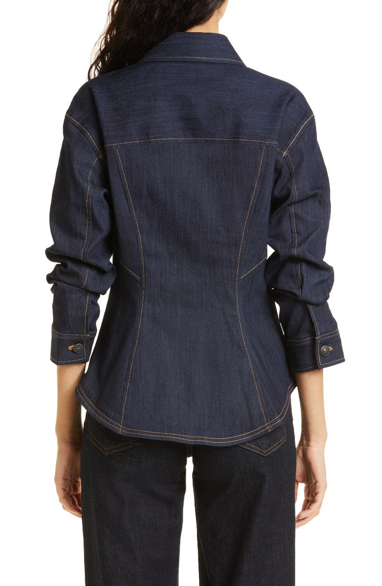 Cinq à Sept Scrunched Canyon Denim Jacket, Alternate, color,