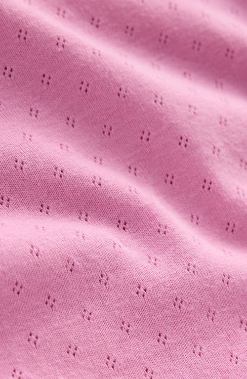 Shop Mini Boden Kids' Pointelle Ruffle Neck Top In Vintage Mauve