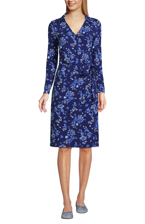 Cotton Modal Collared Wrap Dress