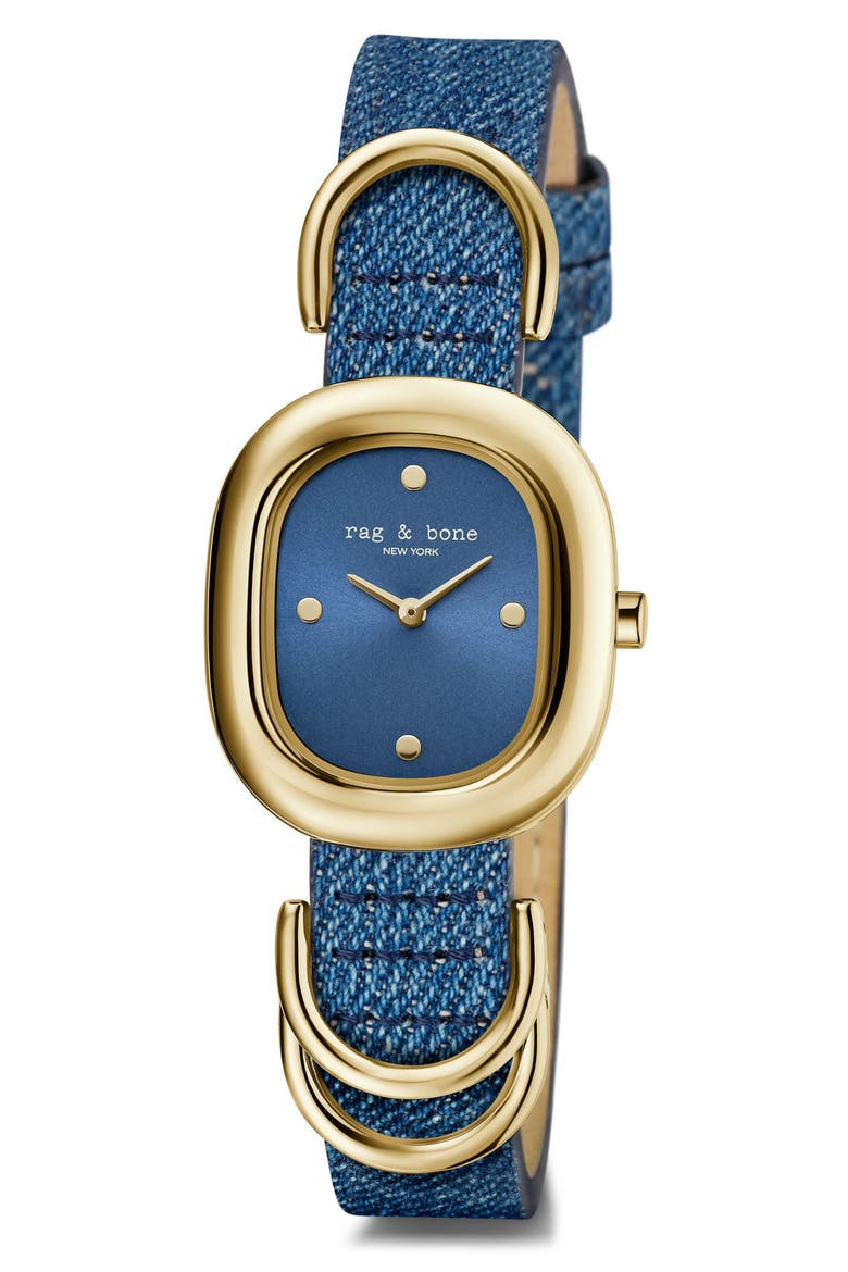 Rory Denim Strap Watch, 25mm, Alternate, color, BLUE