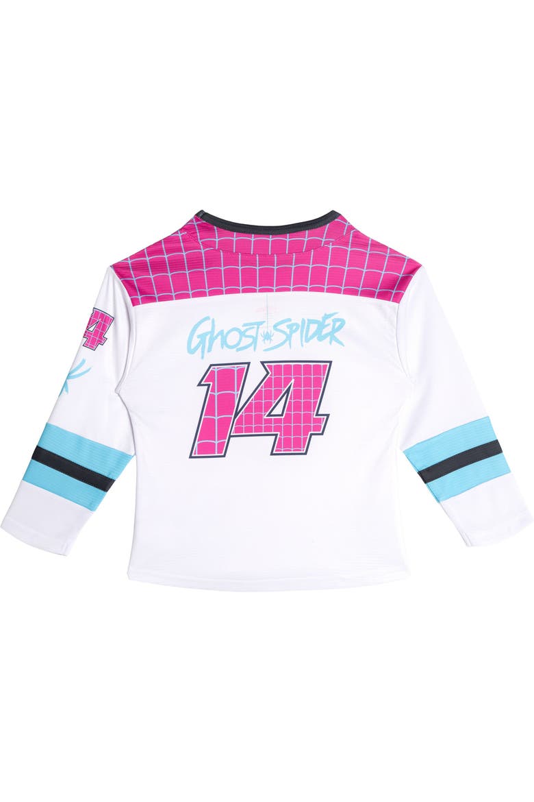 Spider-Verse Ghost-Spider Hockey Jersey, Alternate, color, White Ghost Spider