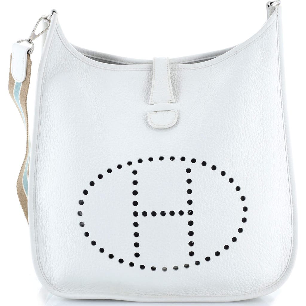 Pre-owned Hermes Hermes Evelyne Bag Gen I Clemence Gm In White