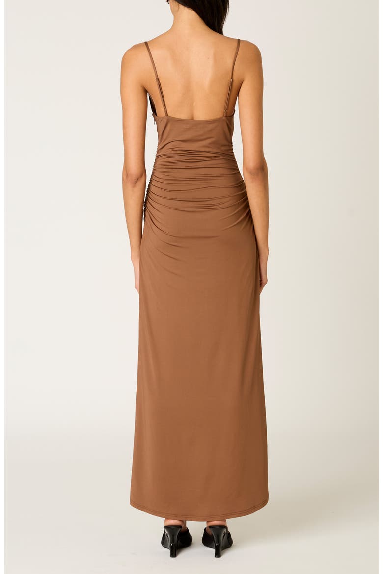 Ina Shirred Cowl Neck Slipdress, Alternate, color, MOCHA