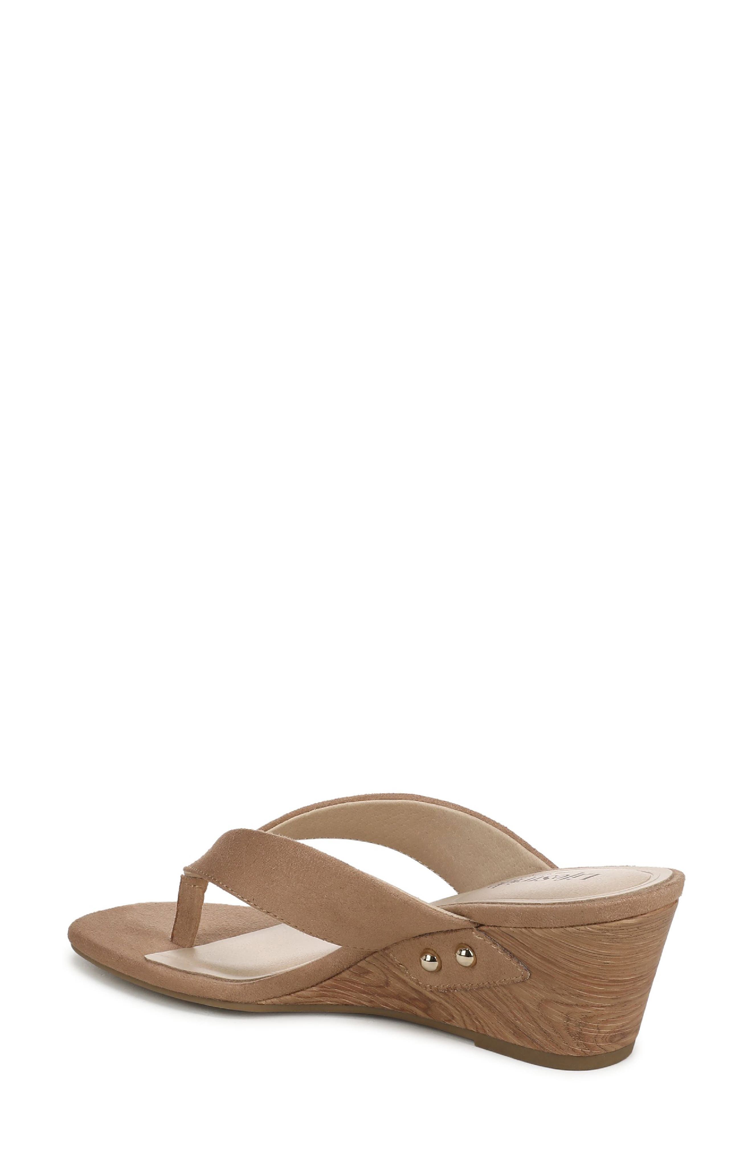 Stella Wedge Flip Flop, Alternate, color, BAMBOO TAN SUEDE