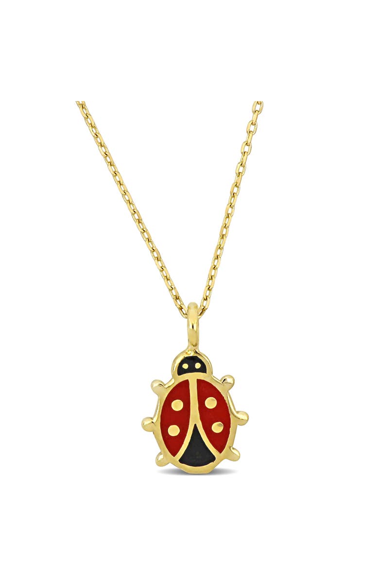 Julianna B. Kids Enamel Ladybug Necklace 14k Gold, Main, color, Red Enamel
