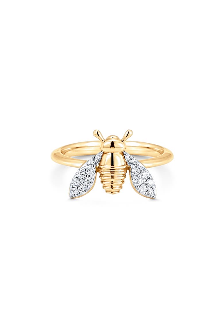 Queen Bee Diamond Pinky Ring, Main, color, YELLOW
