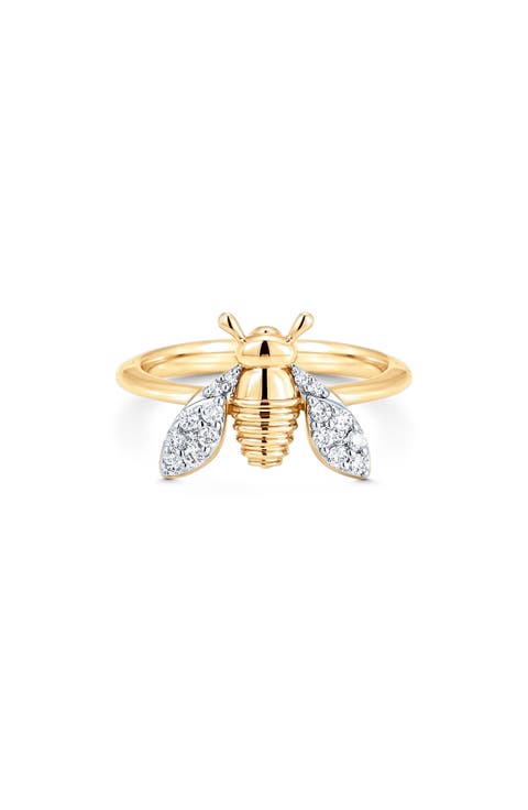 Queen Bee Diamond Pinky Ring