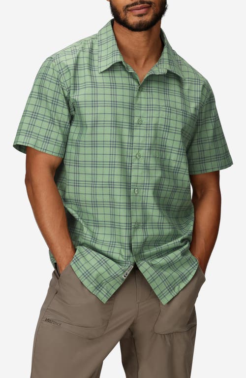 Marmot Airexchange Upf Short Sleeve Button-up Shirt In Green