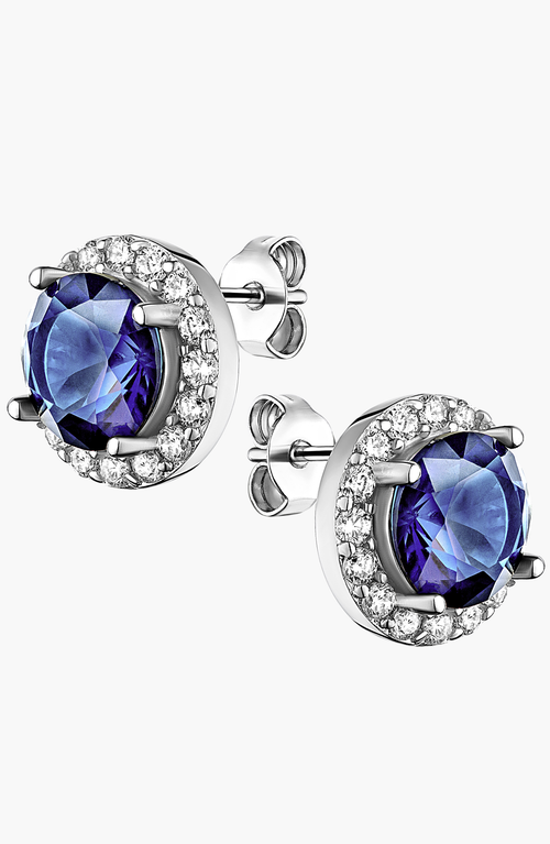 Lovery Sterling Silver Emerald Stud Earrings Bathbomb Gift Set In Sapphire Blue