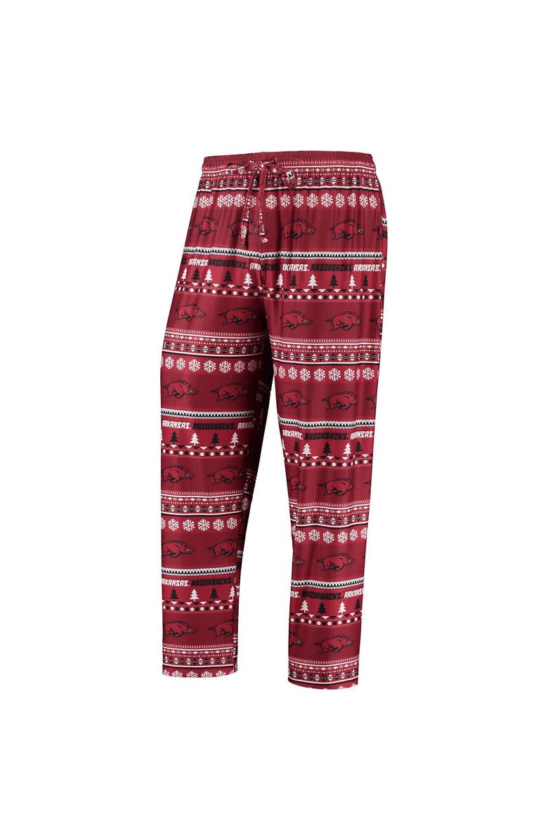 CONCEPTS SPORT Men's Concepts Sport Cardinal Arkansas Razorbacks Ugly Sweater Long Sleeve T-Shirt and Pants Sleep Set, Alternate, color, Cardinal