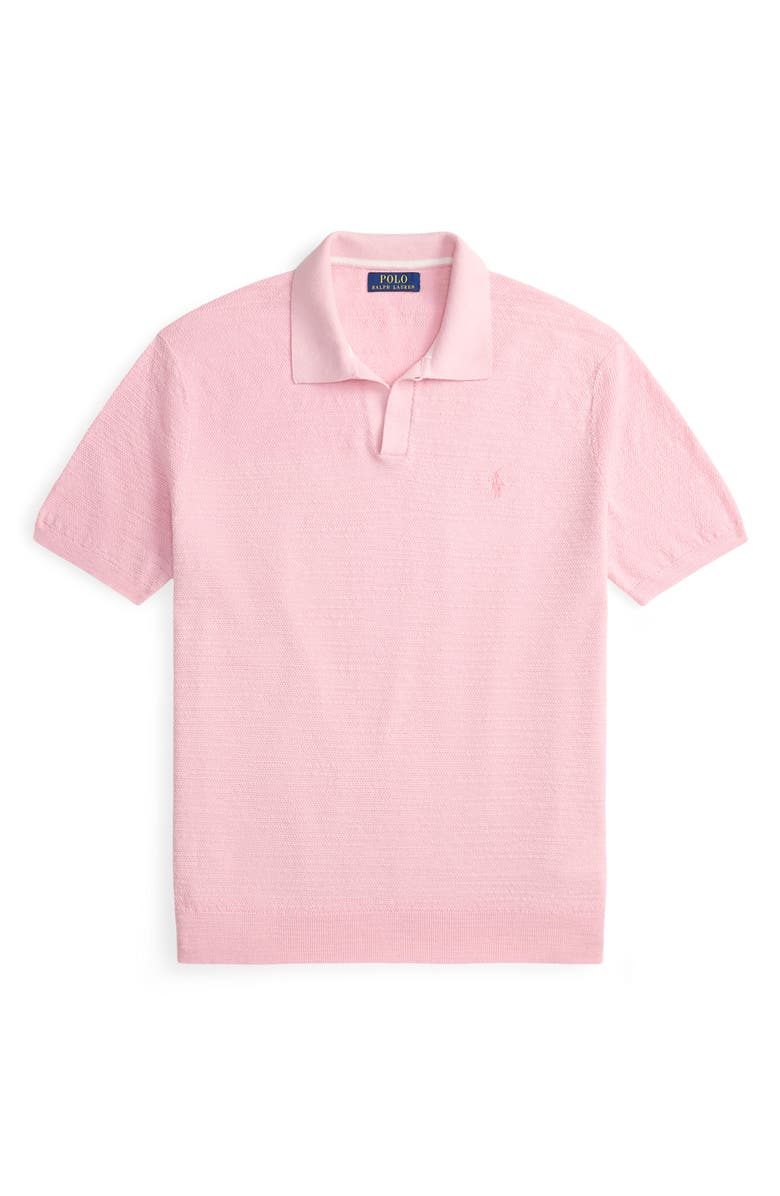 Polo Ralph Lauren Textured Seed Stitch Cotton & Linen Polo, Alternate, color, Carmel Pink/ Deckwash White