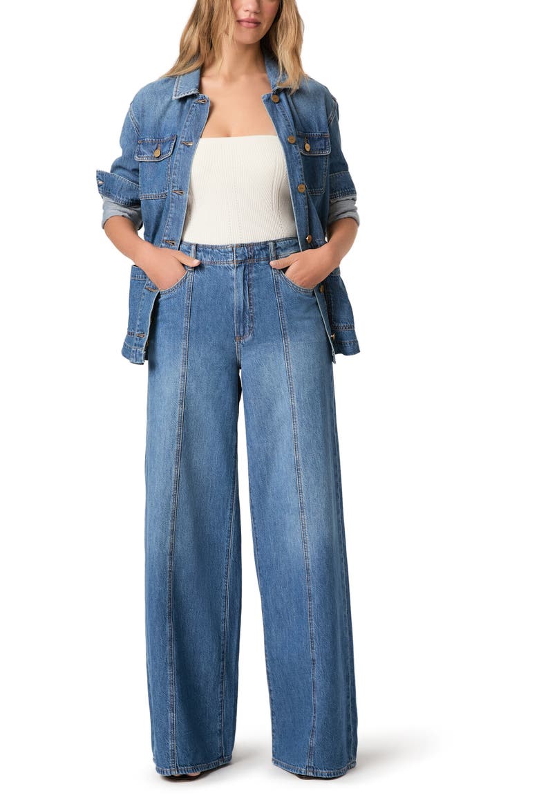 Cameron Seamed High Waist Super Wide Leg Jeans, Alternate, color, LA VERNE