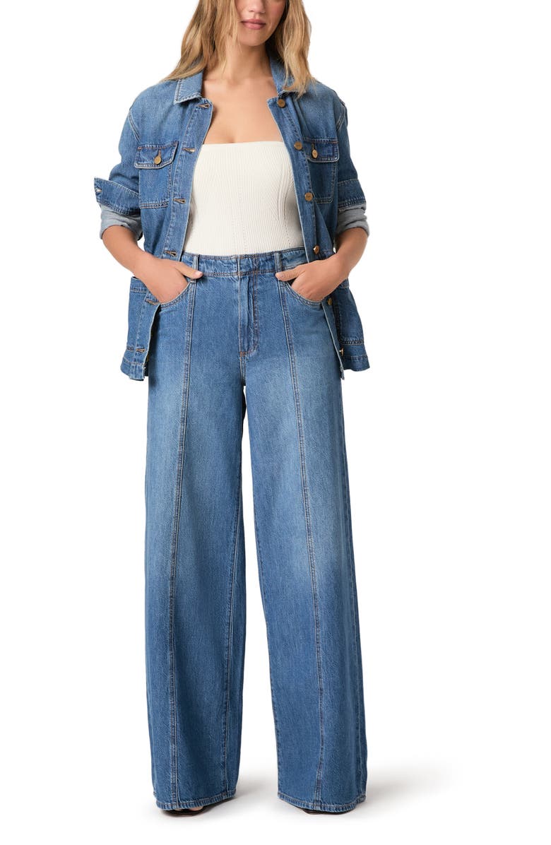 PAIGE Cameron Seamed High Waist Super Wide Leg Jeans, Alternate, color, La Verne