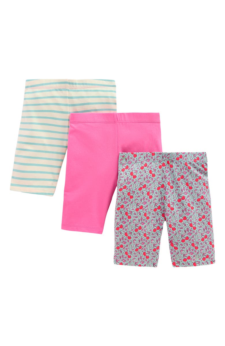 Mini Boden Kids' Assorted 3-Pack Stretch Cotton Cycling Shorts, Main, color, Pink Cherries