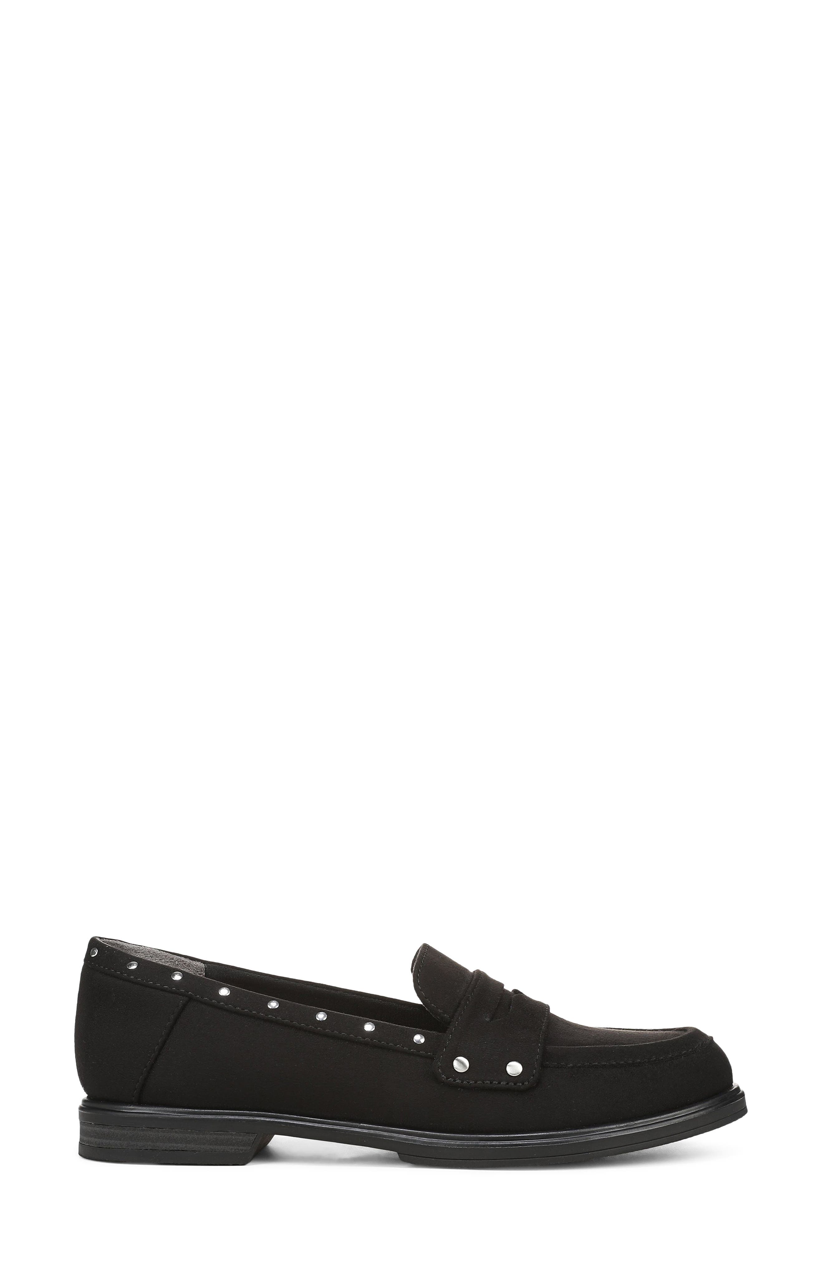Hello Stud Penny Loafer, Alternate, color, BLACK STUD MICROSUEDE