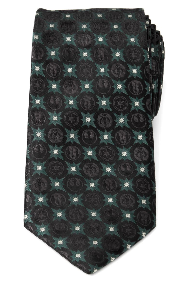 Star Wars™ Insignia Medallion Tie, Main, color, BLACK/ GREEN MULTI