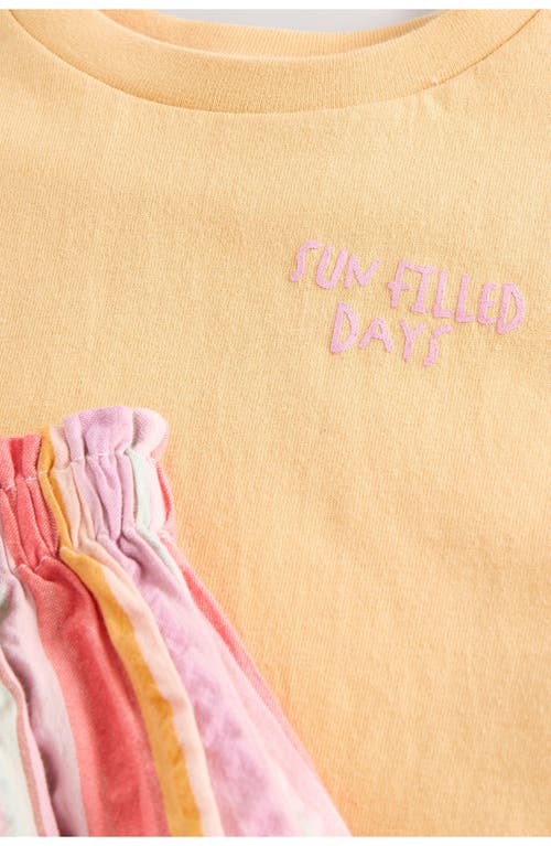 Next Kids' Sunshine Cotton Graphic T-shirt & Stripe Shorts Set