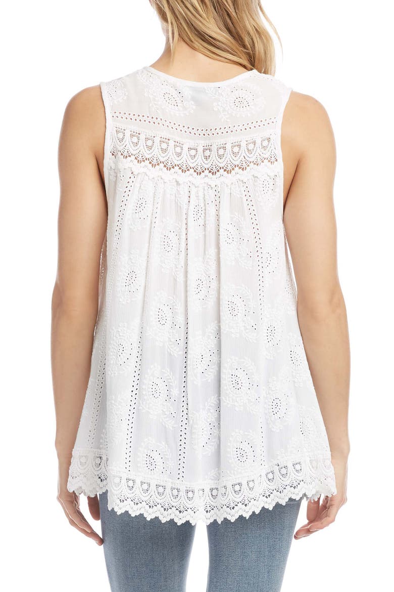Eyelet & Lace Top, Alternate, color, OFF WHITE
