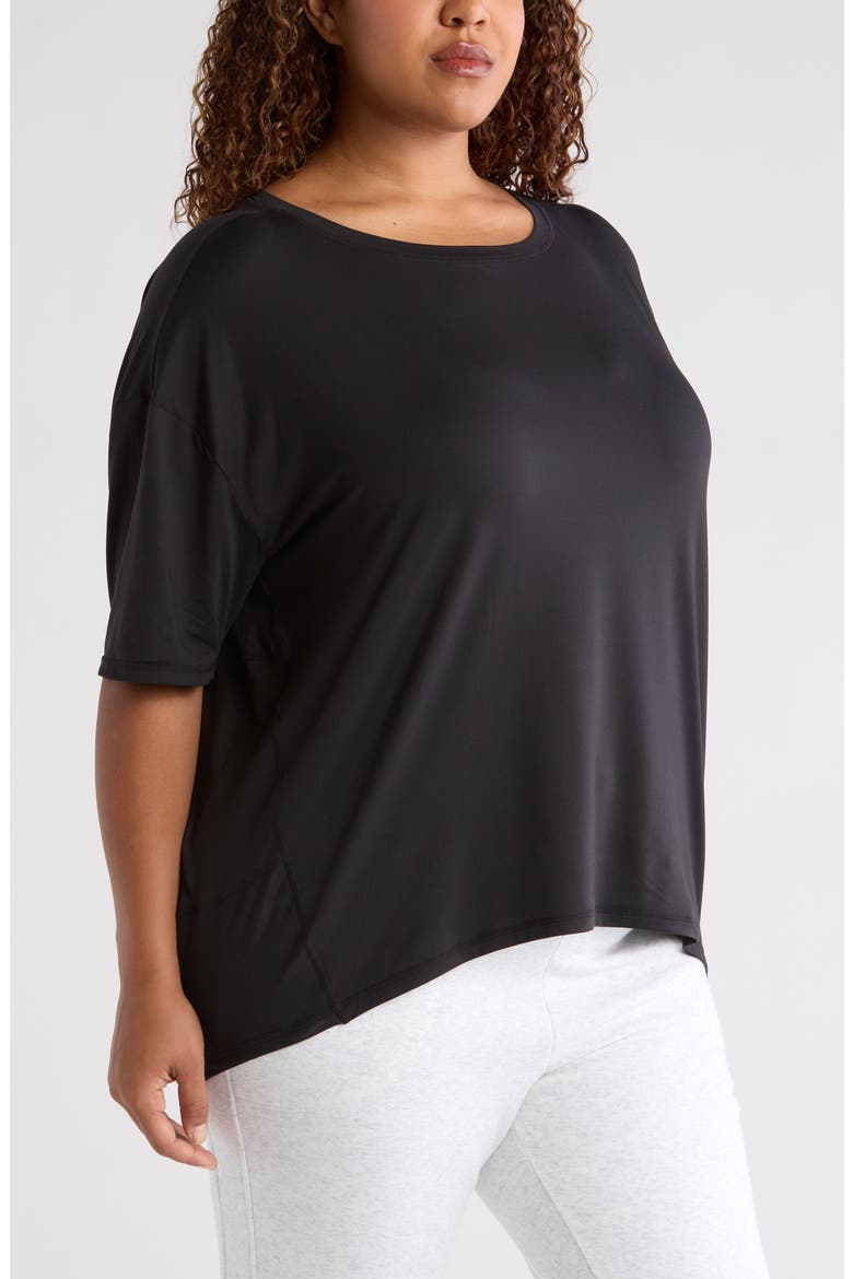 Equilibrium Short Sleeve Cocoon T-Shirt, Alternate, color, BLACK