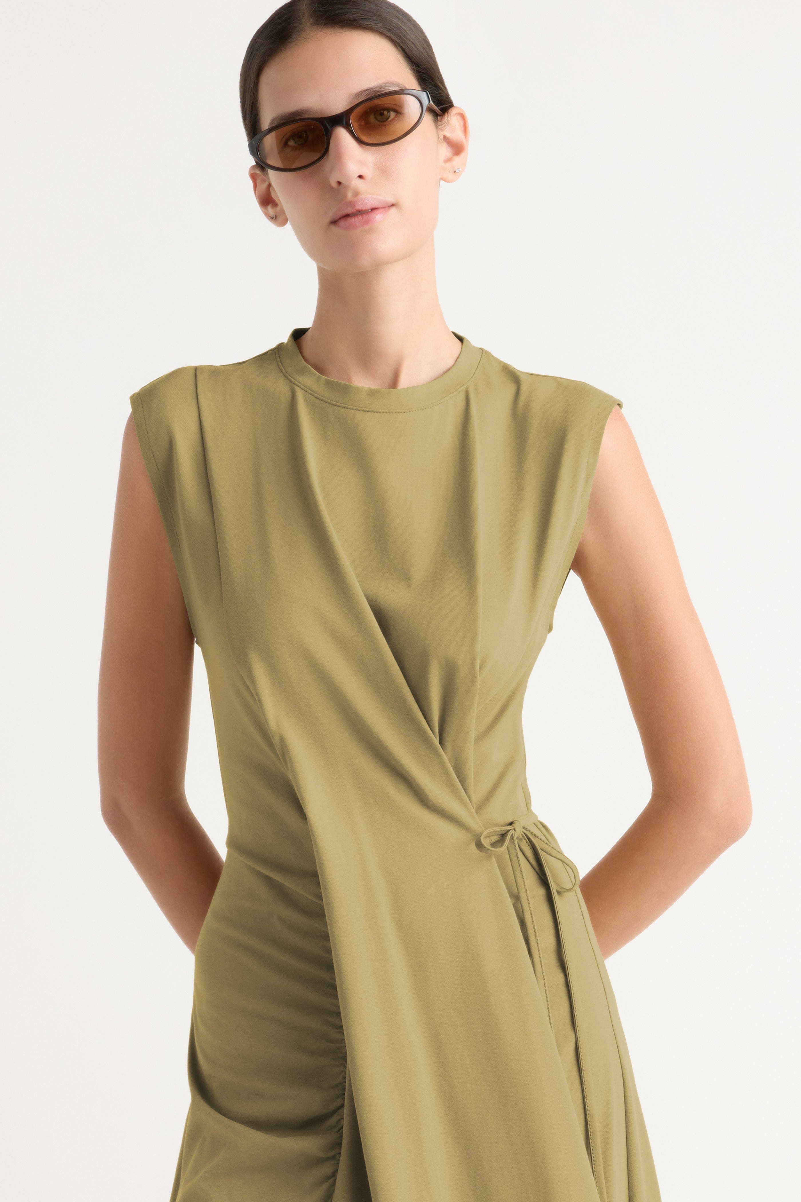 Agnes Twist-Drape Jersey Dress - image 2