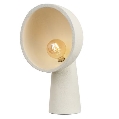 Jonathan Y Claude 17.5" Contemporary Minimalist Resin Half-globe Column Led Table Lamp In White