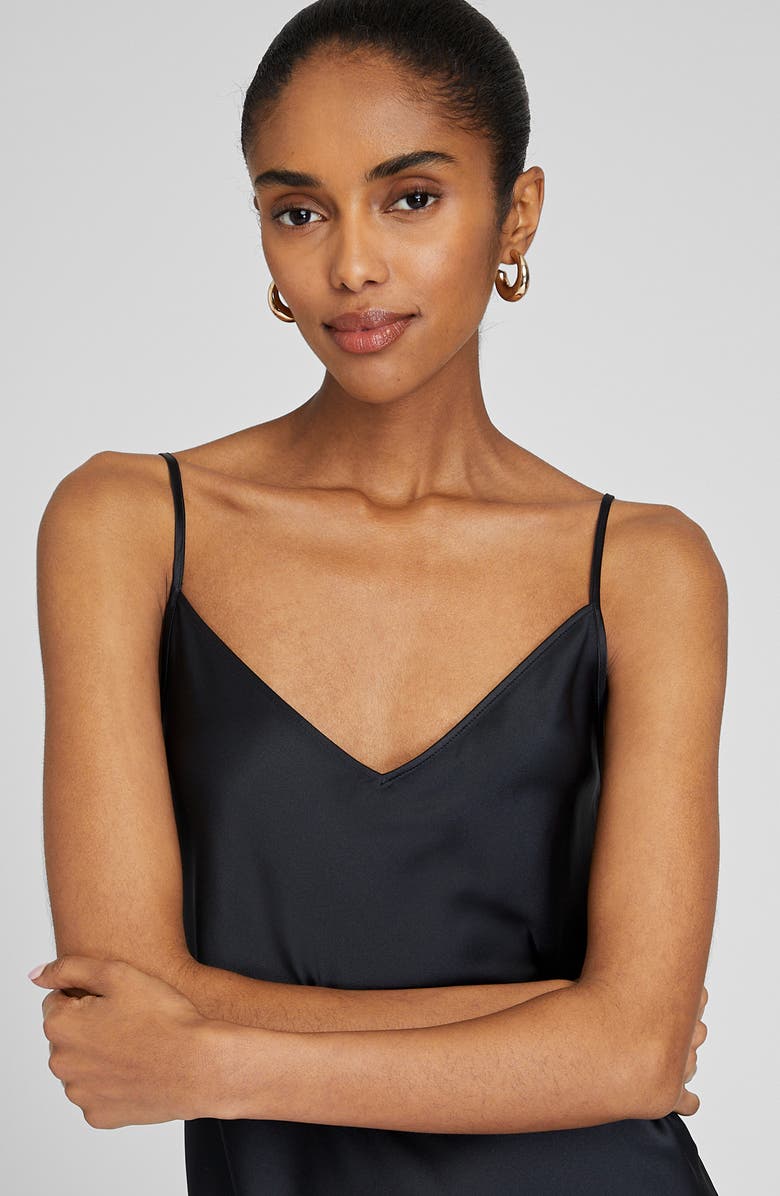 Club Monaco Silk Charmeuse Midi Slipdress, Alternate, color,