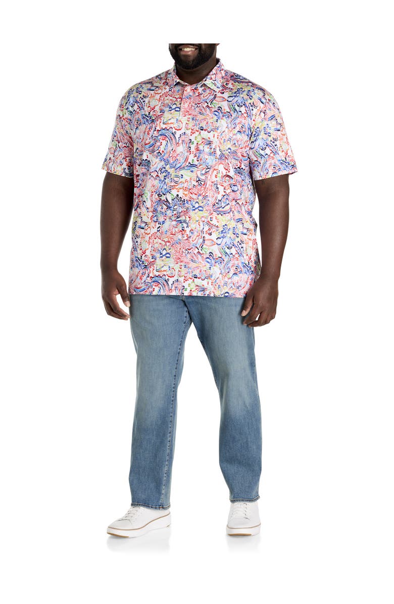Robert Graham DXL Big & Tall  Oden Paisley Performance Polo Shirt, Alternate, color, 