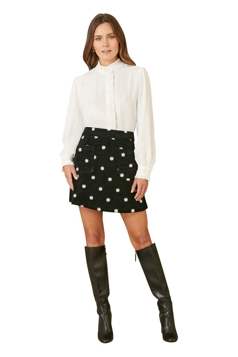 Frill High Neck Shirt, Alternate, color, White