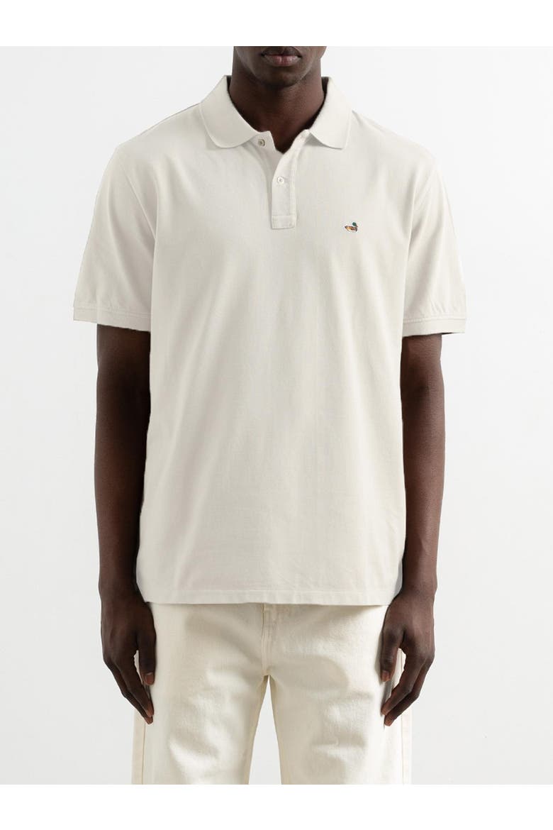 Duck Logo Piqué Polo Shirt, Alternate, color, Plain Off White