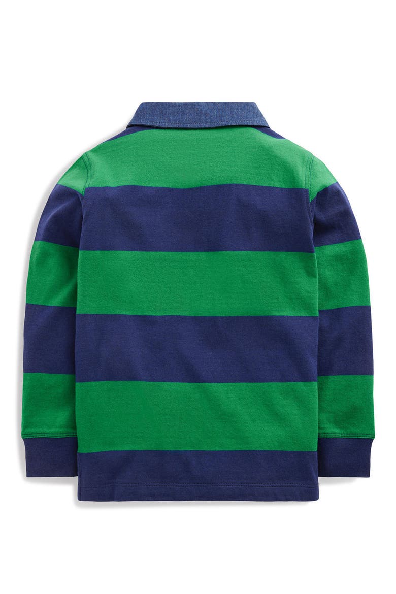 Kids' Long Sleeve Polo, Alternate, color, COLLEGE NAVY / FRESH GREEN