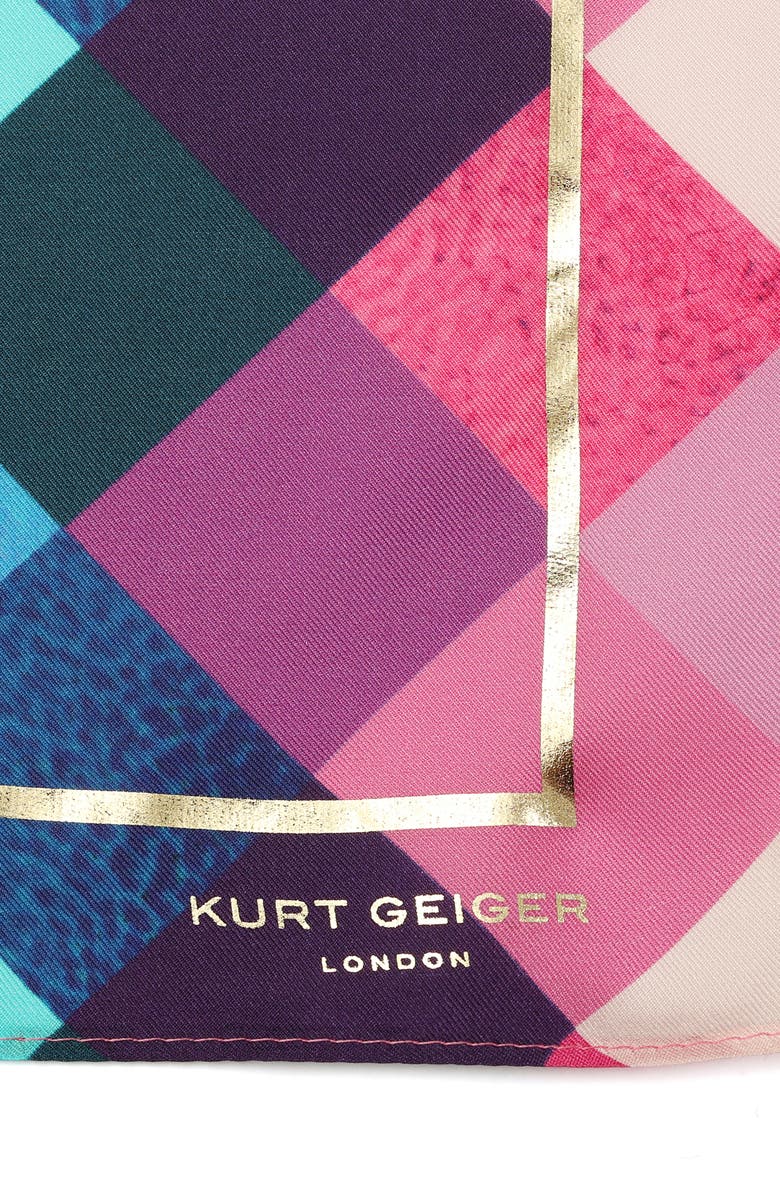Kurt Geiger London Stained Glass Silk Bandana Scarf, Alternate, color, Classic Rainbow