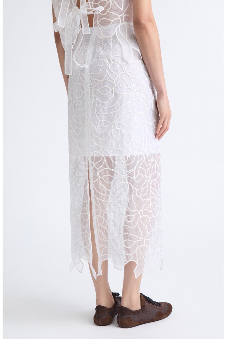 Gus Embroidered Bow Organza Skirt, Alternate, color, WHITE