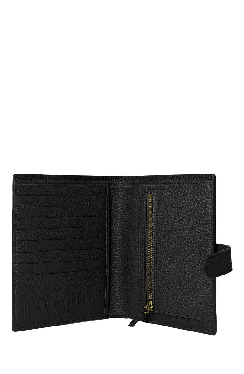 HYER GOODS Upcycled Italian Leather Passport Wallet, Alternate, color, Black