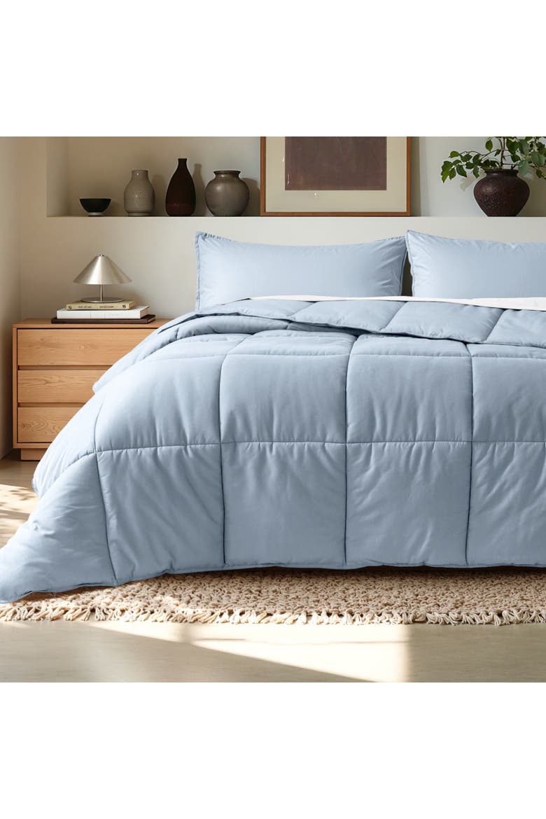All-Season Down Alternative Comforter Set, Alternate, color, Dusty Blue