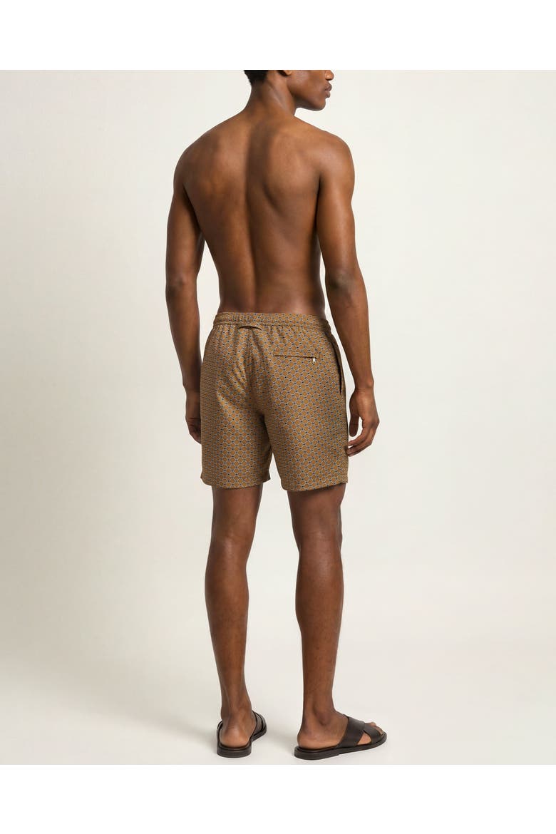 Bulldog Drawcord Printed Tessoro Swim Shorts, Alternate, color, Bronze