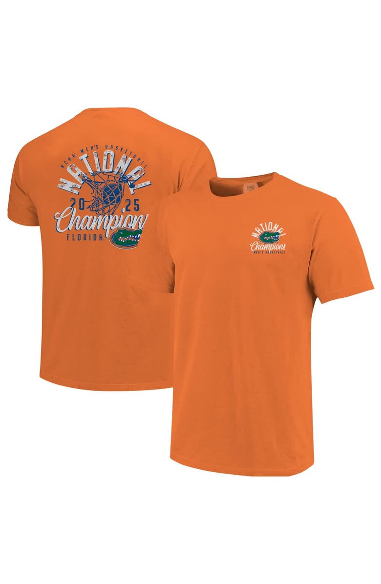 IMAGE ONE Men's Orange Florida Gators 2025 NCAA Men's Basketball National Champions Distressed Net T-Shirt, Alternate, color, 