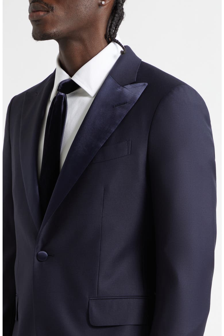 Milano Stretch Wool Satin Tuxedo, Alternate, color, NAVY