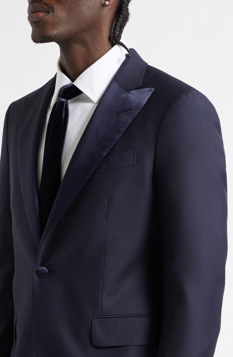 Boglioli Milano Stretch Wool Satin Tuxedo, Alternate, color, Navy