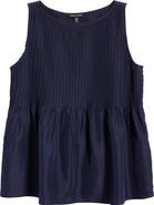 Eileen Fisher Pleated Silk Sleeveless Top