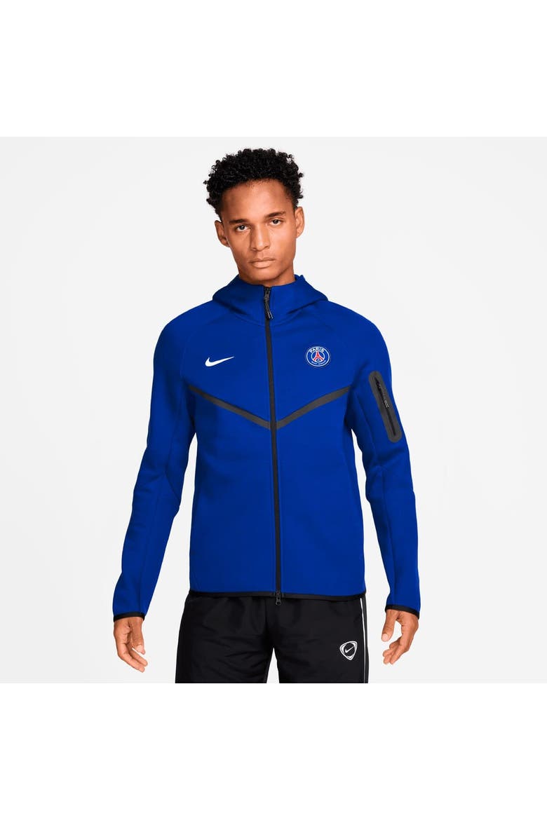Men's Nike Royal Paris Saint-Germain Tech Fleece Windrunner Raglan Full-Zip Hoodie, Main, color, Royal