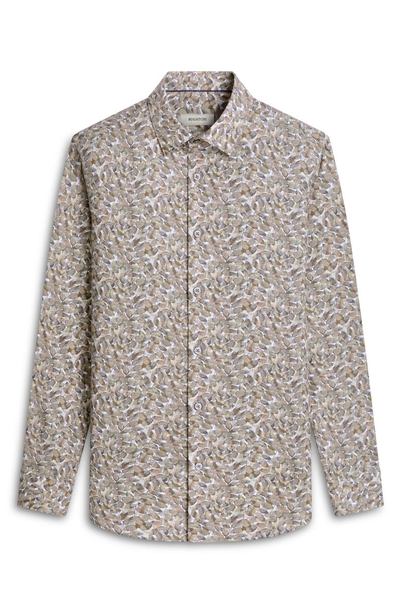 Bugatchi L/S JULIAN WOVEN SHAPED, Alternate, color, Khaki