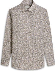 Bugatchi Julian Shaped Fit Linen Blend Button-Up Shirt