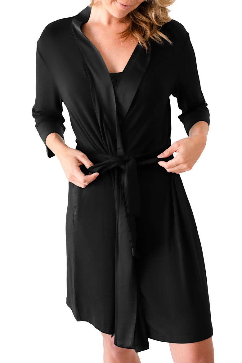 Maternity/Nursing Robe, Main, color, BLACK
