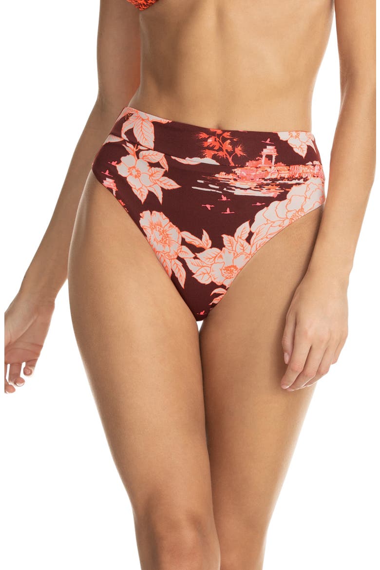 Snake Charmer Suzy Q High Waist Reversible Bikini Bottoms, Main, color, RED