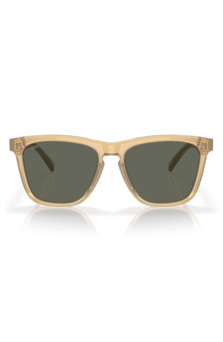 Costa Del Mar Ulu 56mm Square Sunglasses, Main, color, Sun Coral/ Gray