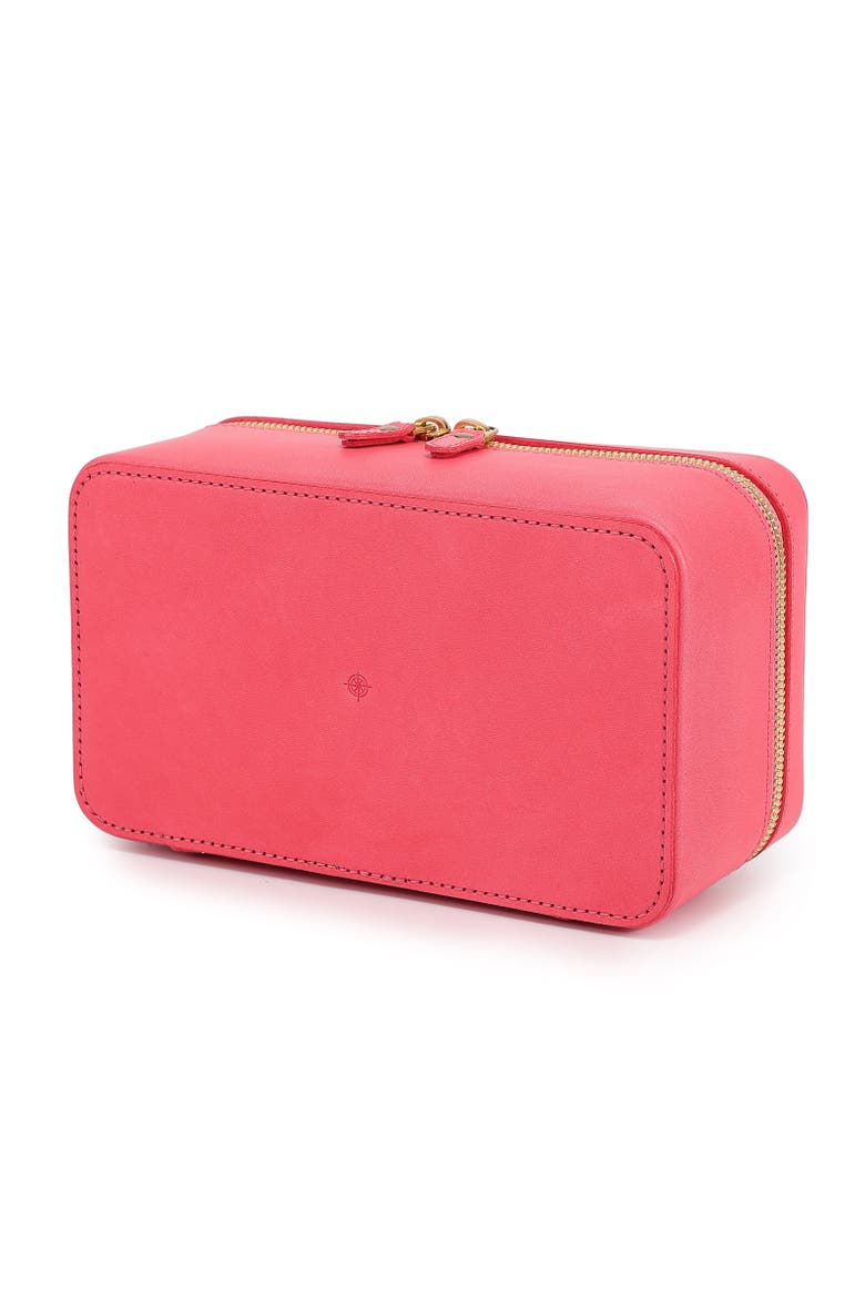 Clivia Genuine Leather Travel Beauty Box, Alternate, color, Pink
