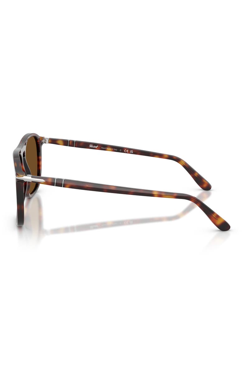 Gender Inclusive PO3392S 57mm Polarized Square Sunglasses, Alternate, color, HAVANA / POLAR BROWN