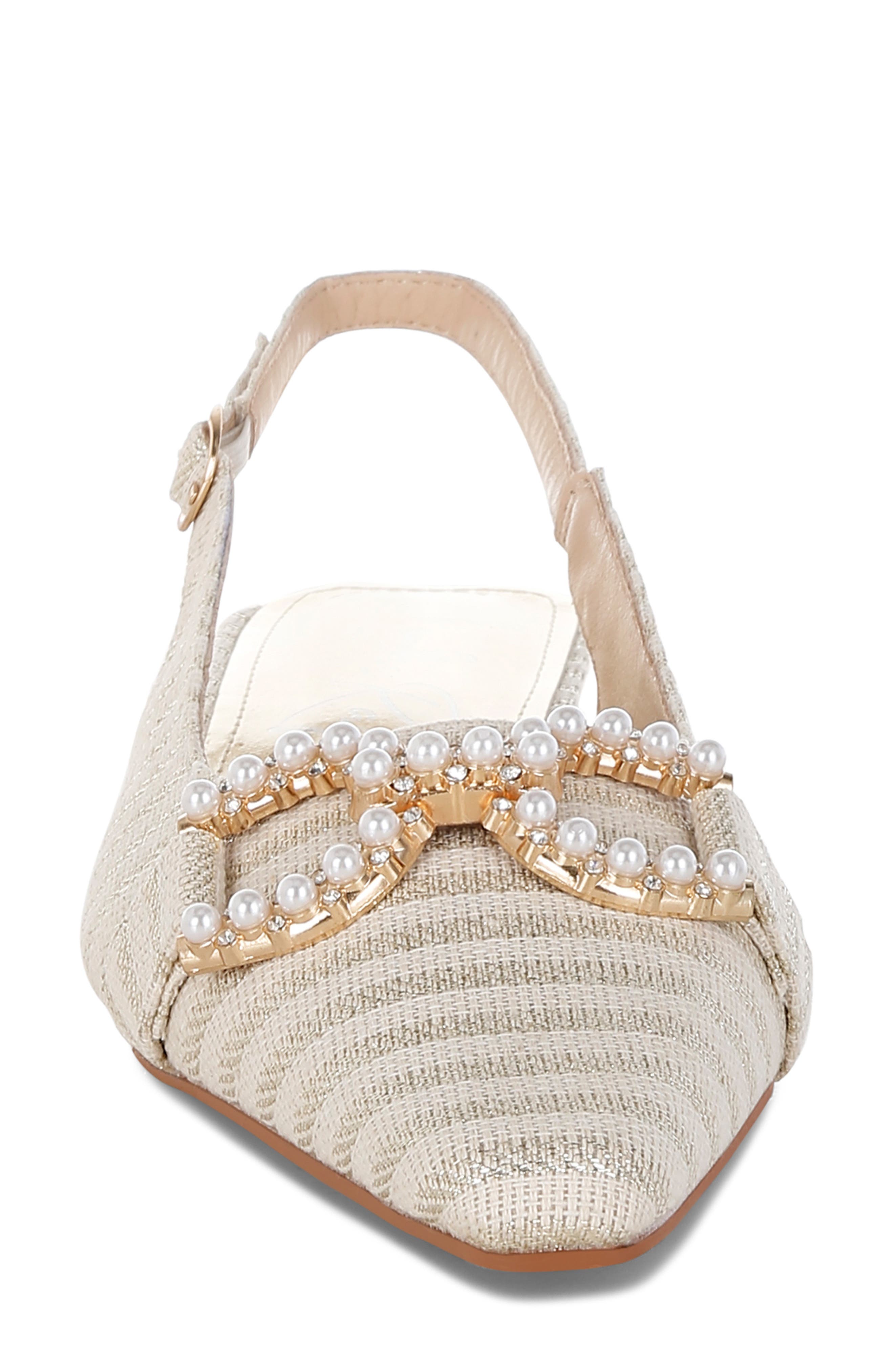 Crina Slingback Flat, Alternate, color, GOLD