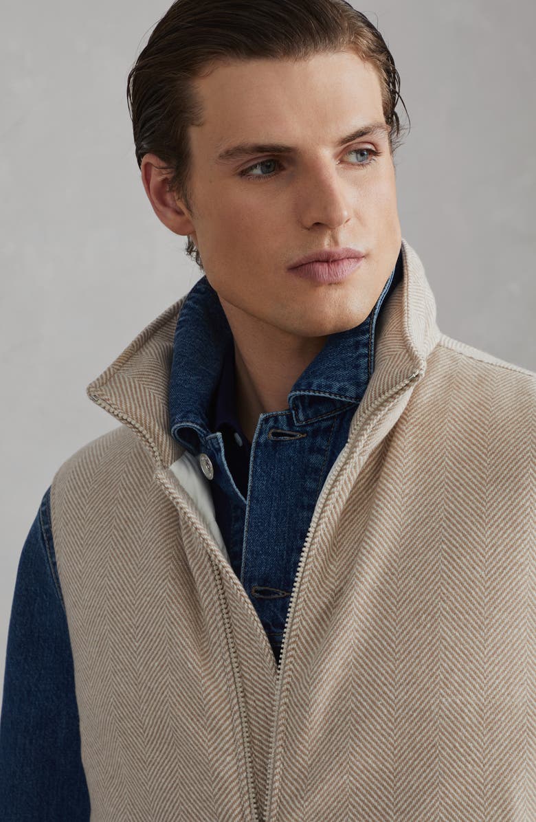 Brunello Cucinelli Chevron down vest, Alternate, color, 