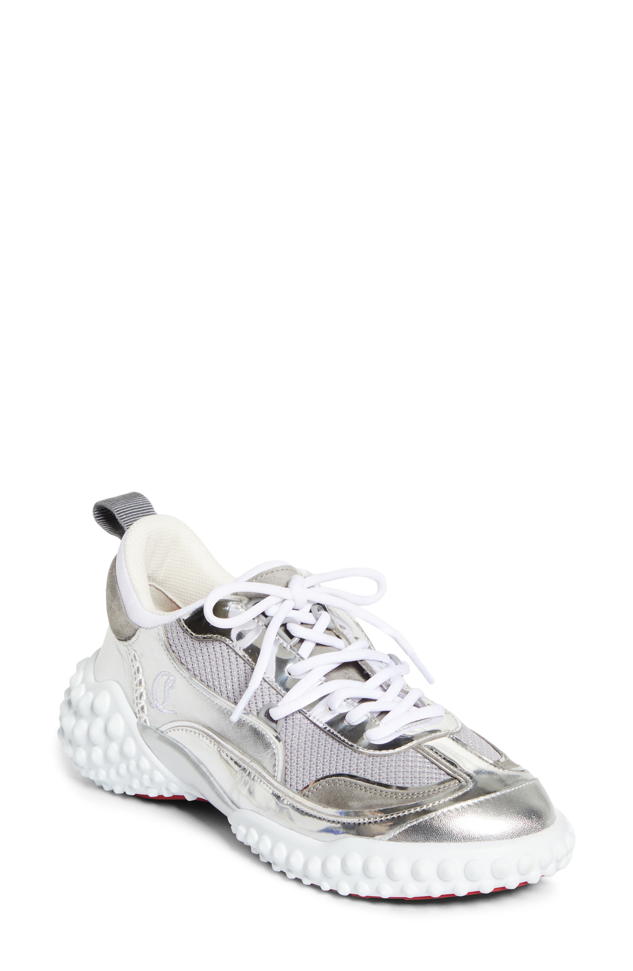 Christian Louboutin Mara Sneaker, Main, color, Silver